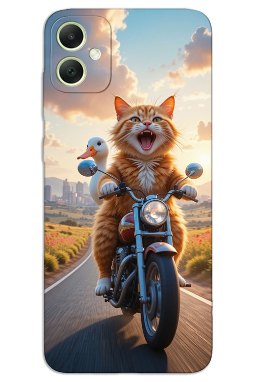 Samsung Galaxy A04 Kılıf HD Desen Baskılı Arka Kapak - Çılgın Kedi