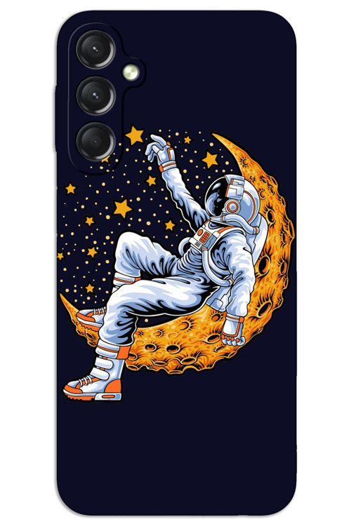 Samsung Galaxy A35 Kılıf HD Desen Baskılı Arka Kapak - Astronot Ay