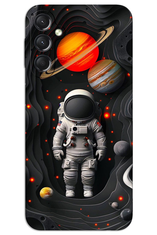 Samsung Galaxy A35 Kılıf HD Desen Baskılı Arka Kapak - Astronot Gezegenler