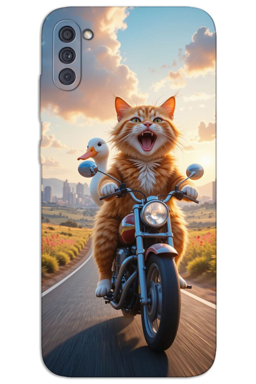 Samsung Galaxy A11 / M11 Kılıf HD Desen Baskılı Arka Kapak - Çılgın Kedi