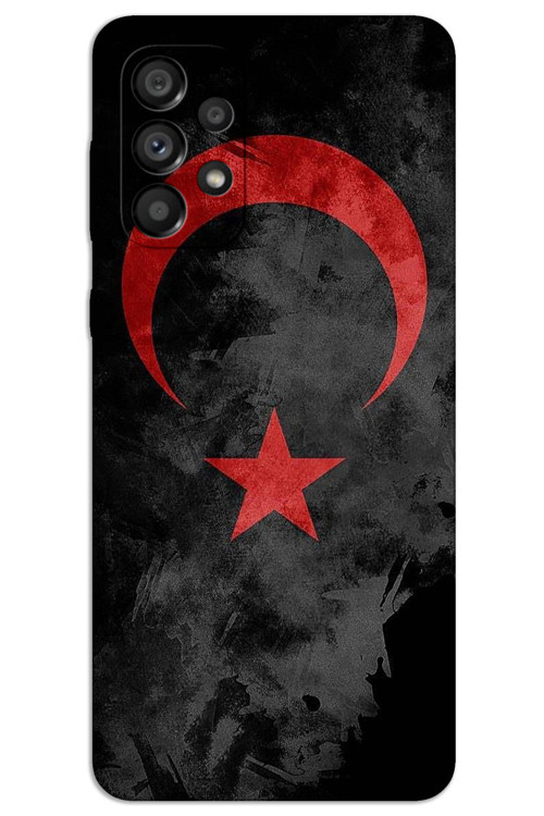 Samsung Galaxy A53 Kılıf HD Desen Baskılı Arka Kapak - Siyah Bayrak