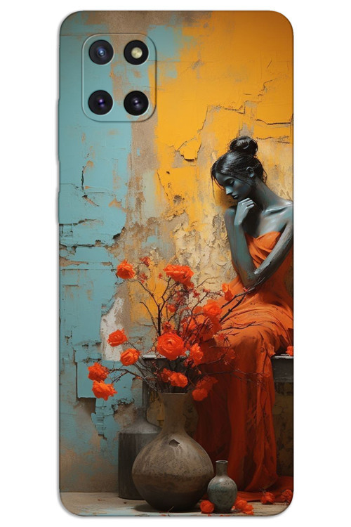 Samsung Galaxy A81 Note 10 Lite Kılıf HD Desen Baskılı Arka Kapak - Yalnız Kadın