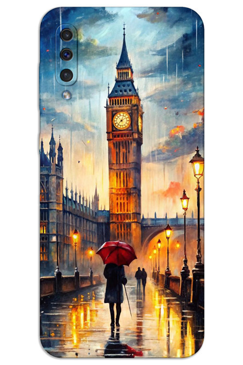 Samsung Galaxy A70 Kılıf HD Desen Baskılı Arka Kapak - Saat Kulesi