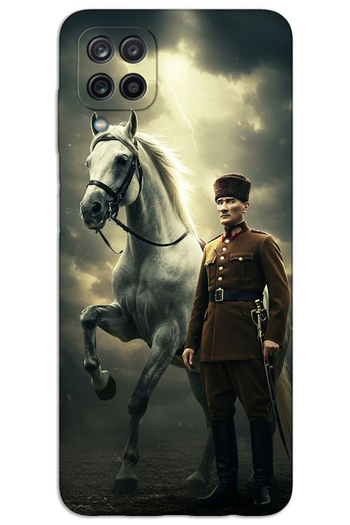 Samsung Galaxy A22 / M22 / M32 Kılıf HD Desen Baskılı Arka Kapak - Atatürk Şimşek