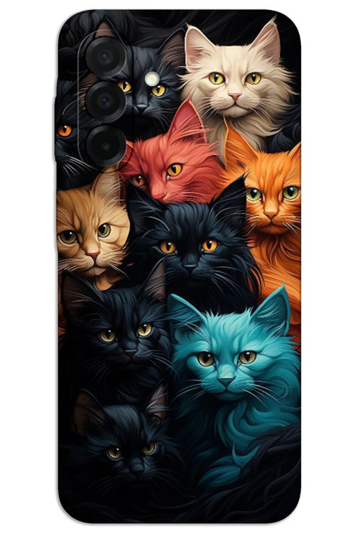 Samsung Galaxy A26 Kılıf HD Desen Baskılı Arka Kapak - Renkli Kediler
