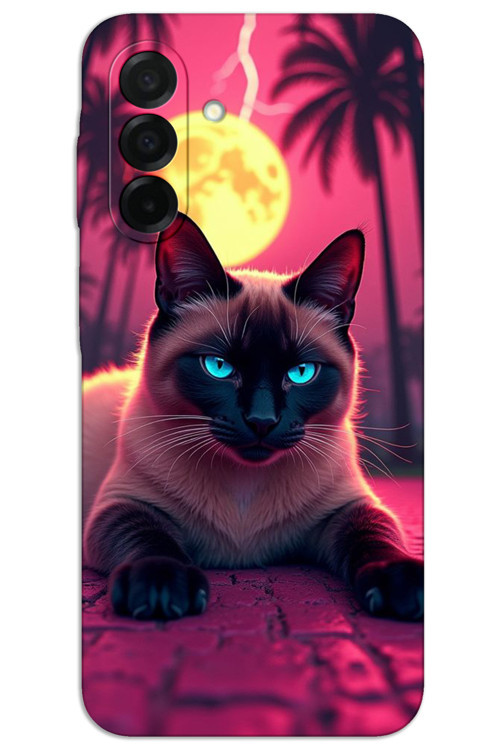 Samsung Galaxy A26 Kılıf HD Desen Baskılı Arka Kapak - Gergin Kedi