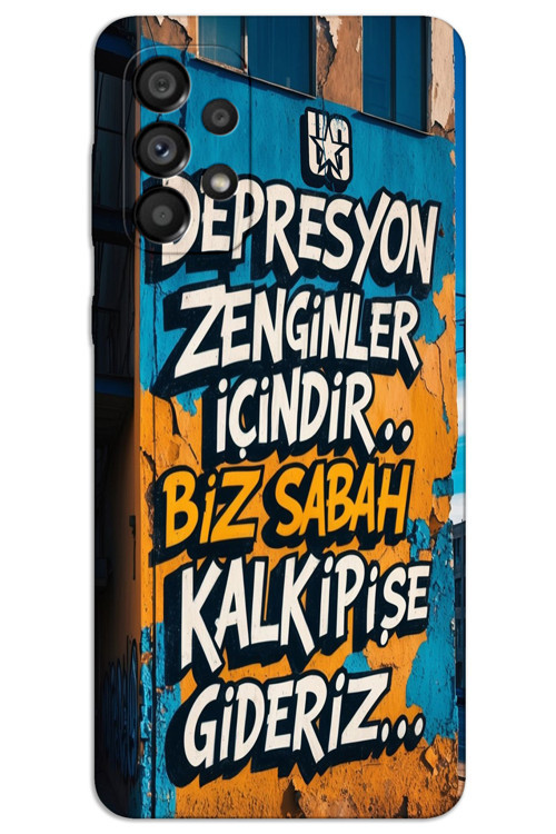 Samsung Galaxy A52 Kılıf HD Desen Baskılı Arka Kapak - Depresyon