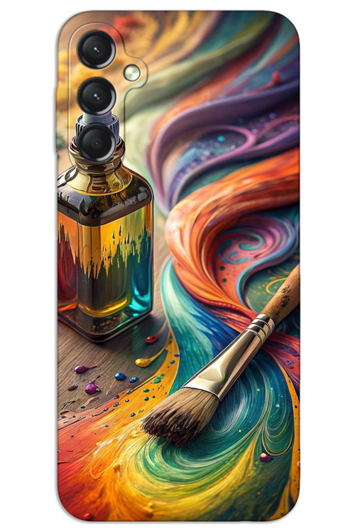 Samsung Galaxy M14 Kılıf HD Desen Baskılı Arka Kapak - Fırça Palet