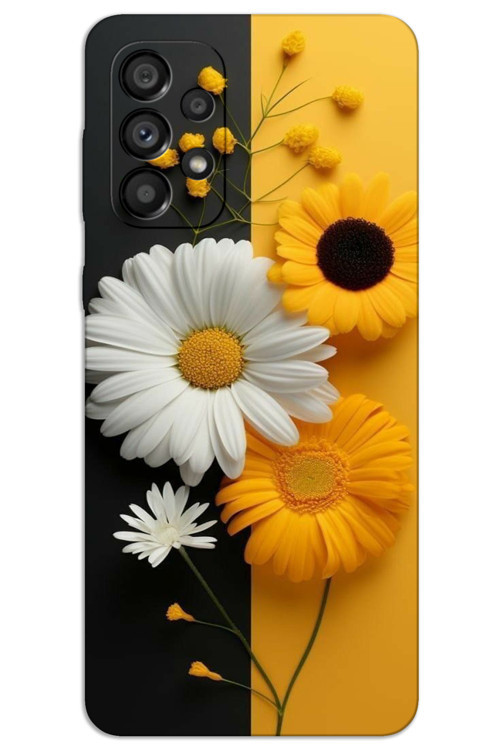 Samsung Galaxy A72 Kılıf HD Desen Baskılı Arka Kapak - Papatya