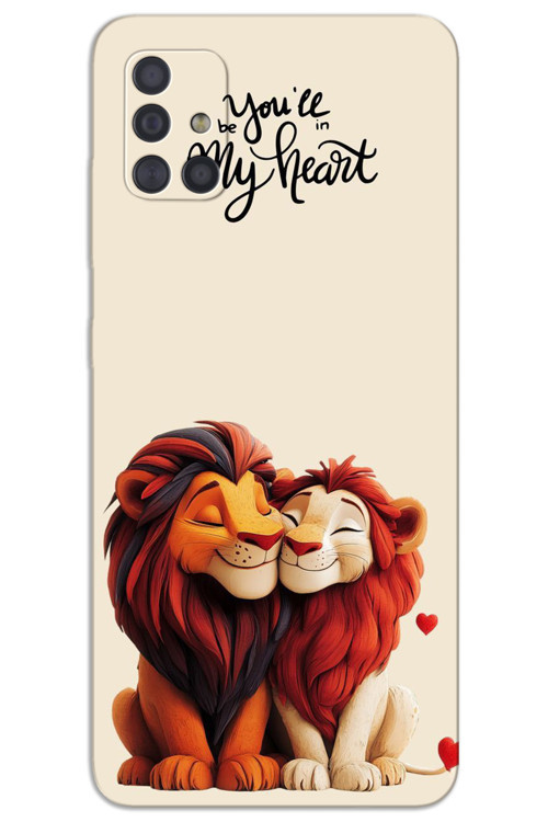 Samsung Galaxy A71 Kılıf HD Desen Baskılı Arka Kapak - Aslan Kral