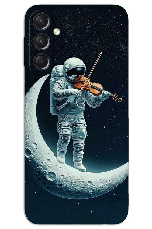 Samsung Galaxy A54 Kılıf HD Desen Baskılı Arka Kapak - Astronot Keman