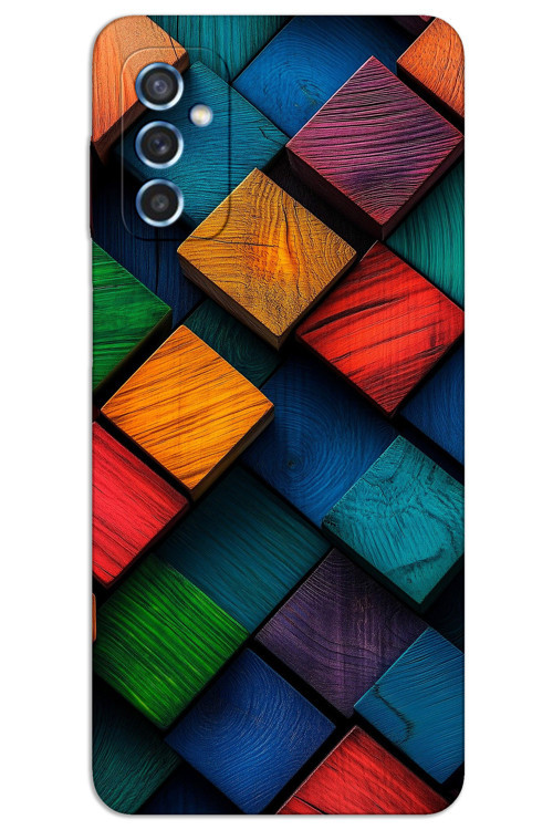 Samsung Galaxy M52 Kılıf HD Desen Baskılı Arka Kapak - Kare Desen