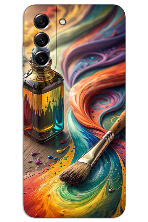 Samsung Galaxy S21 Kılıf HD Desen Baskılı Arka Kapak - Fırça Palet