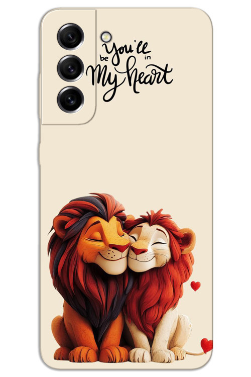 Samsung Galaxy S21 Kılıf HD Desen Baskılı Arka Kapak - Aslan Kral