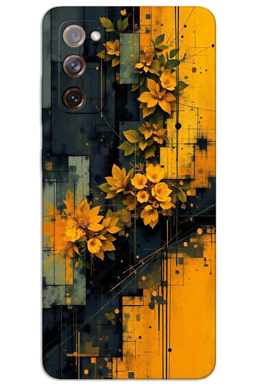 Samsung Galaxy S20 Fe Kılıf HD Desen Baskılı Arka Kapak - Sarı Çiçekler