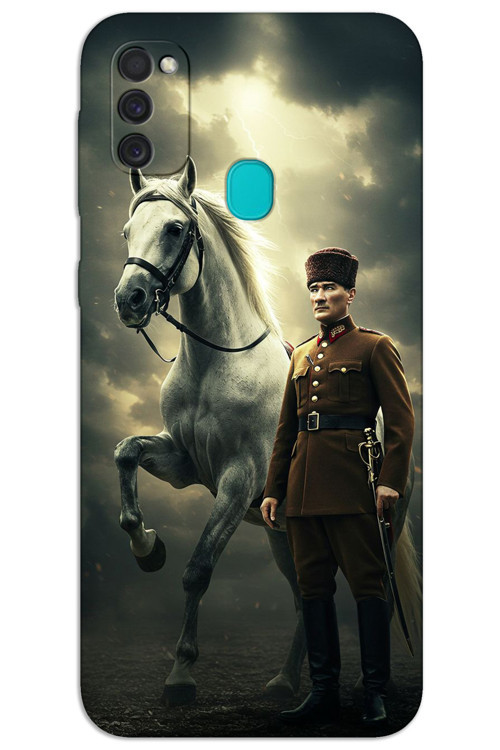Samsung Galaxy M30s / M21 Kılıf HD Desen Baskılı Arka Kapak - Atatürk Şimşek