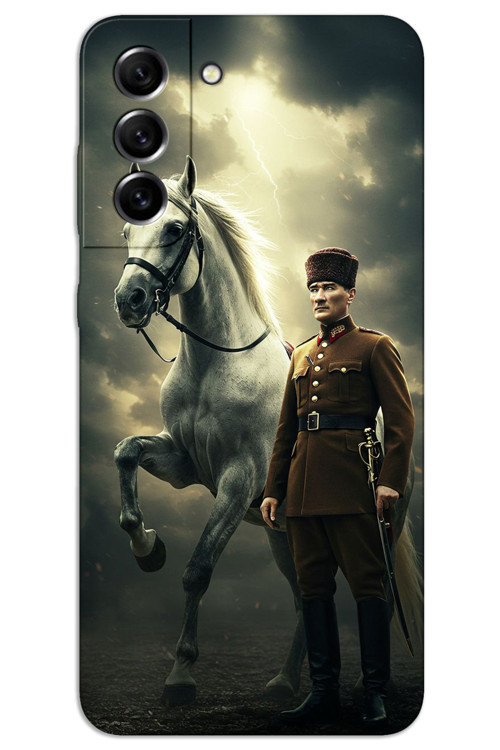 Samsung Galaxy S21 Kılıf HD Desen Baskılı Arka Kapak - Atatürk Şimşek