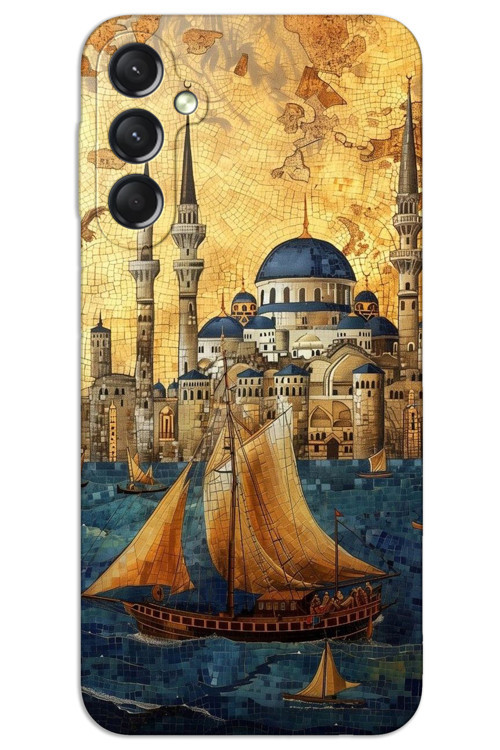 Samsung Galaxy A55 Kılıf HD Desen Baskılı Arka Kapak - Yelkenli Süleymaniye