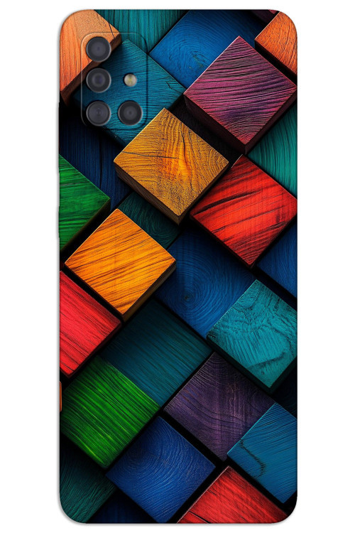 Samsung Galaxy M51 Kılıf HD Desen Baskılı Arka Kapak - Kare Desen