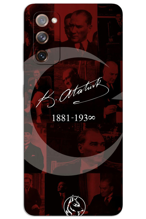 Samsung Galaxy S20 Kılıf HD Desen Baskılı Arka Kapak - Atatürk Ayyıldız