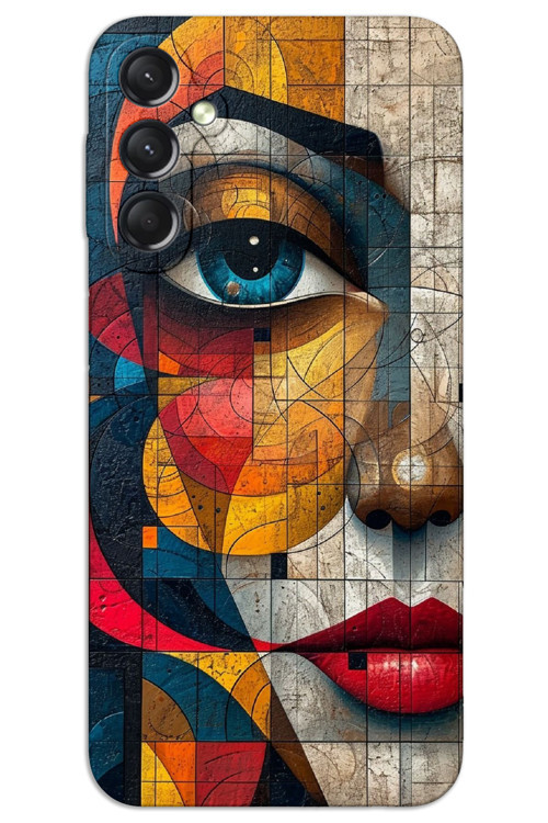 Samsung Galaxy M14 Kılıf HD Desen Baskılı Arka Kapak - Sanat Yüz