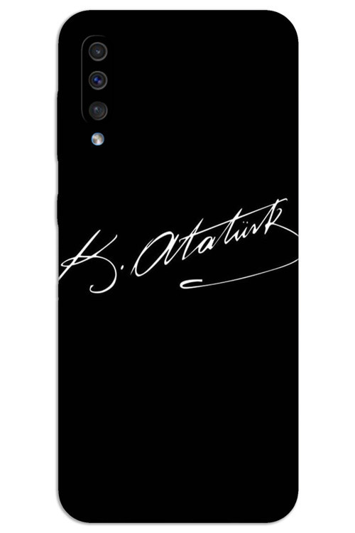 Samsung Galaxy A70 Kılıf HD Desen Baskılı Arka Kapak - Atatürk İmza