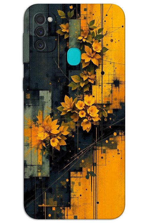Samsung Galaxy M30s / M21 Kılıf HD Desen Baskılı Arka Kapak - Sarı Çiçekler