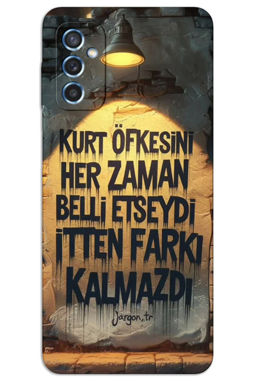 Samsung Galaxy M52 Kılıf HD Desen Baskılı Arka Kapak - Kurt Öfkesi
