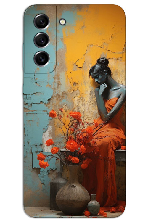 Samsung Galaxy S22 Plus Kılıf HD Desen Baskılı Arka Kapak - Yalnız Kadın