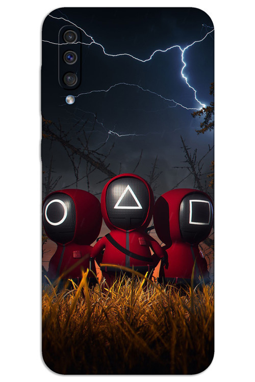 Samsung Galaxy A70 Kılıf HD Desen Baskılı Arka Kapak - Squid Game Minyon