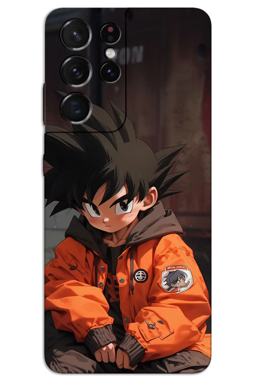 Samsung Galaxy S21 Ultra Kılıf HD Desen Baskılı Arka Kapak - Goku