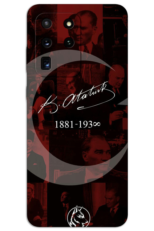 Samsung Galaxy S20 Ultra Kılıf HD Desen Baskılı Arka Kapak - Atatürk Ayyıldız