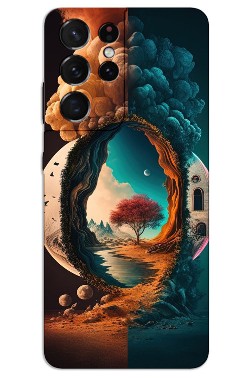 Samsung Galaxy S21 Ultra Kılıf HD Desen Baskılı Arka Kapak - Aydan Gece