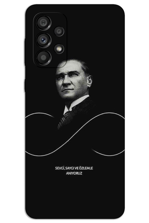 Samsung Galaxy A73 Kılıf HD Desen Baskılı Arka Kapak - Atatürk Sonsuzluk