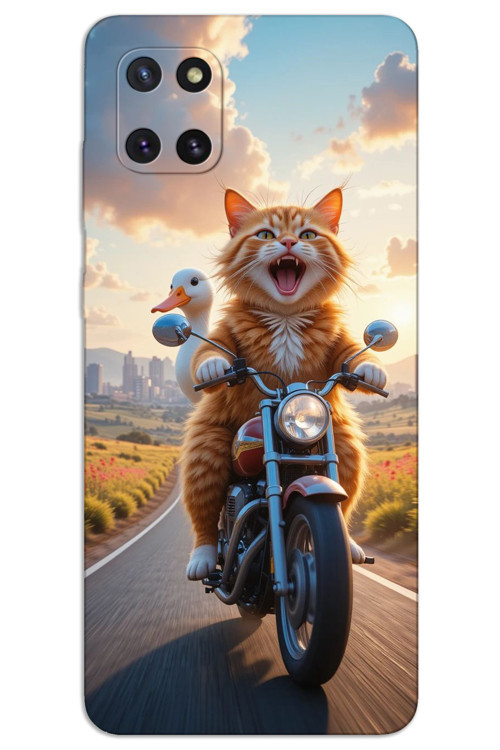 Samsung Galaxy A81 Note 10 Lite Kılıf HD Desen Baskılı Arka Kapak - Çılgın Kedi
