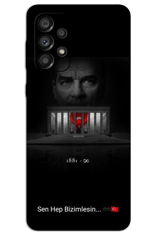 Samsung Galaxy A73 Kılıf HD Desen Baskılı Arka Kapak - Atatürk Bizimlesin