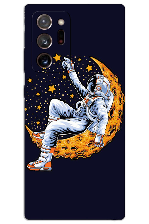 Samsung Galaxy Note 20 Ultra Kılıf HD Desen Baskılı Arka Kapak - Astronot Ay