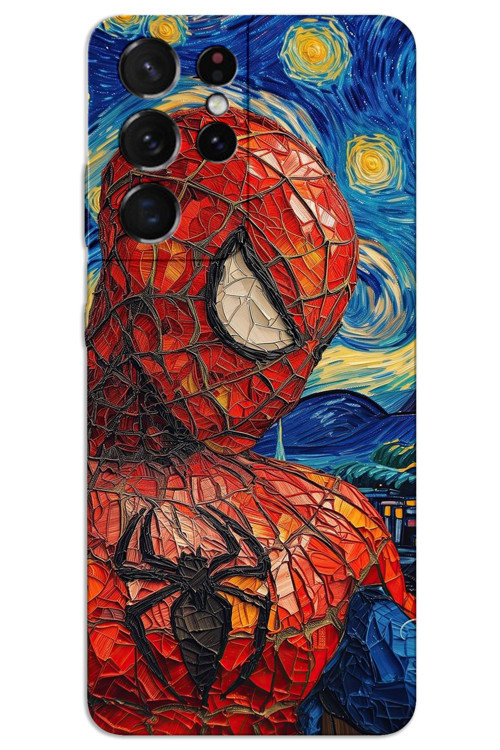 Samsung Galaxy S21 Ultra Kılıf HD Desen Baskılı Arka Kapak - Örümcek Adam