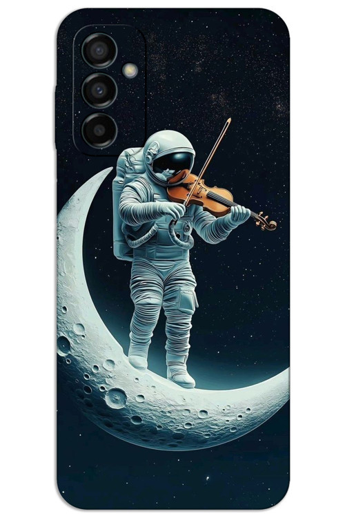 Samsung Galaxy M23 Kılıf HD Desen Baskılı Arka Kapak - Astronot Keman