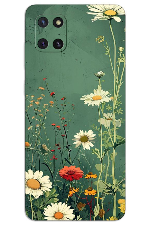 Samsung Galaxy A81 Note 10 Lite Kılıf HD Desen Baskılı Arka Kapak - Yeşil Papatya