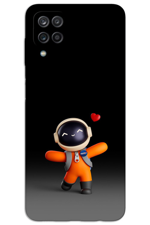 Samsung Galaxy M33 Kılıf HD Desen Baskılı Arka Kapak - Astronot Kalp