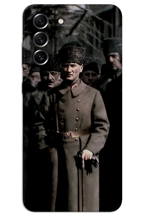 Samsung Galaxy S21 Fe Kılıf HD Desen Baskılı Arka Kapak - Atatürk Kalpak