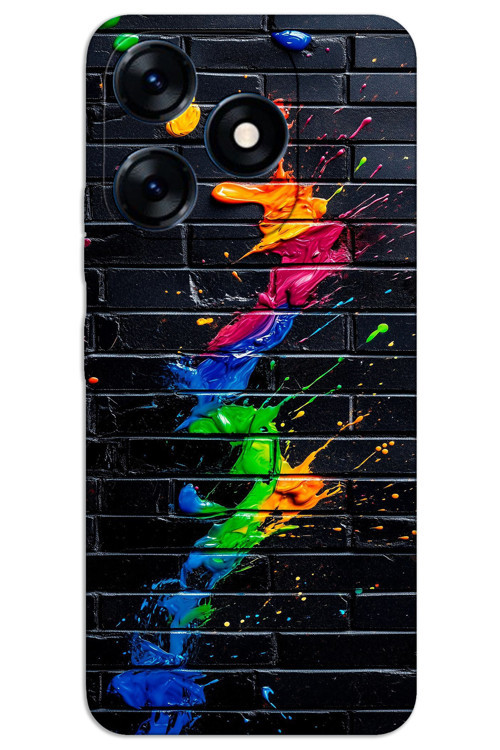 Tecno Spark 20 Pro Kılıf HD Desen Baskılı Arka Kapak - Fırça Darbesi