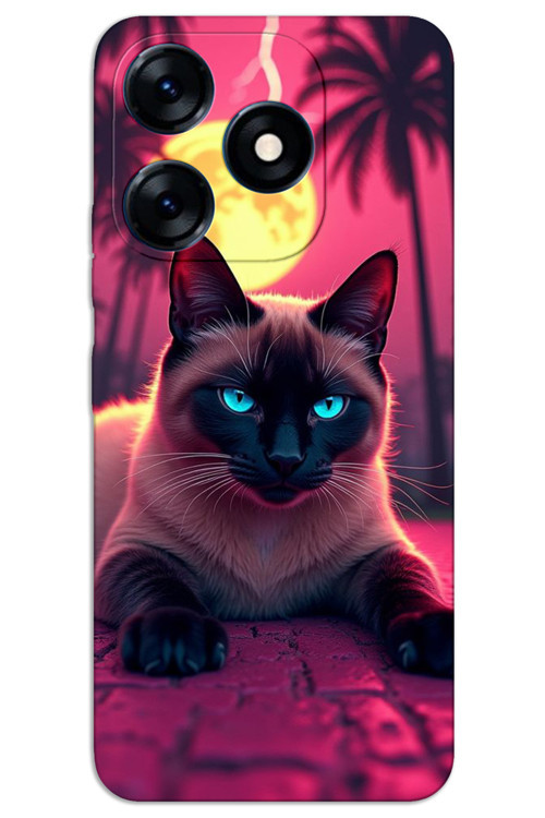 Tecno Spark Go 2024 Kılıf HD Desen Baskılı Arka Kapak - Gergin Kedi