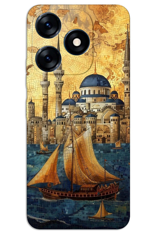 Tecno Spark Go 2024 Kılıf HD Desen Baskılı Arka Kapak - Yelkenli Süleymaniye