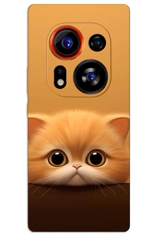 Tecno Phantom X2 Pro Kılıf HD Desen Baskılı Arka Kapak - Sarı Yavru Kedi