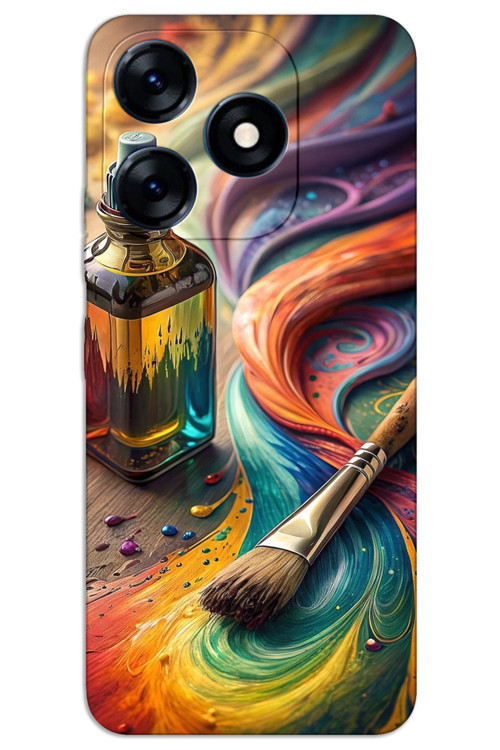 Tecno Spark 20C Kılıf HD Desen Baskılı Arka Kapak - Fırça Palet
