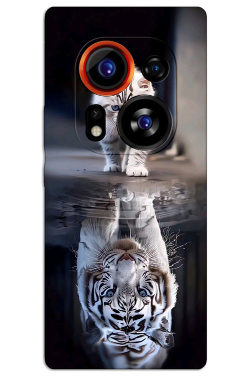 Tecno Phantom X2 Pro Kılıf HD Desen Baskılı Arka Kapak - Kedi Yansıması