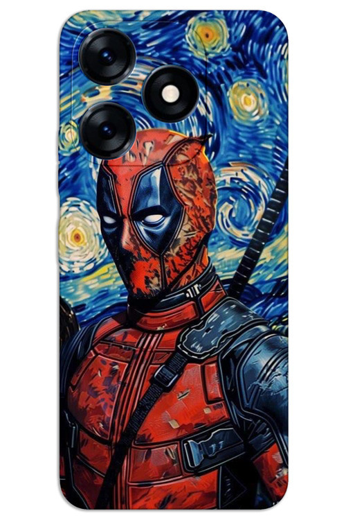 Tecno Spark 10 4G Kılıf HD Desen Baskılı Arka Kapak - Deadpool