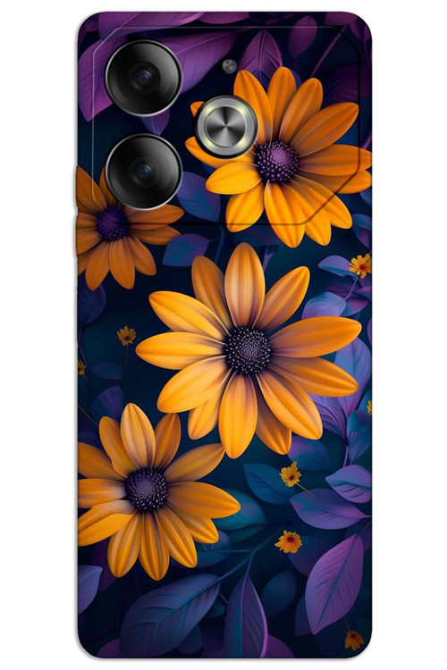 Tecno Pova 6 Pro Kılıf HD Desen Baskılı Arka Kapak - Sarı Çiçek